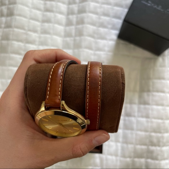 Michael Kors Double Wrap Gold Watch - Picture 6 of 7